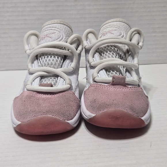 Toddler Reebok Question Mid 'Pink Toe' Allen Iverson White/Pink Sneakers Sz 7 - Picture 6 of 8
